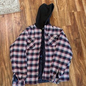 Cozy Plaid Kids Puffer Jacket with Hood